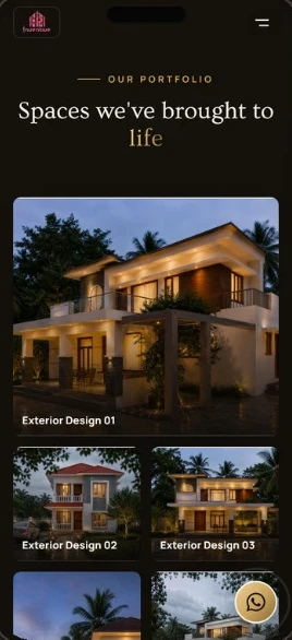 Inventive Builders portfolio on mobile
